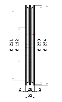 Шкив SPZ TB 250/2 2012