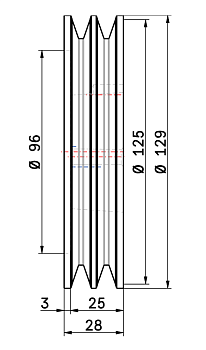 Шкив SPZ TB 125/2 1610