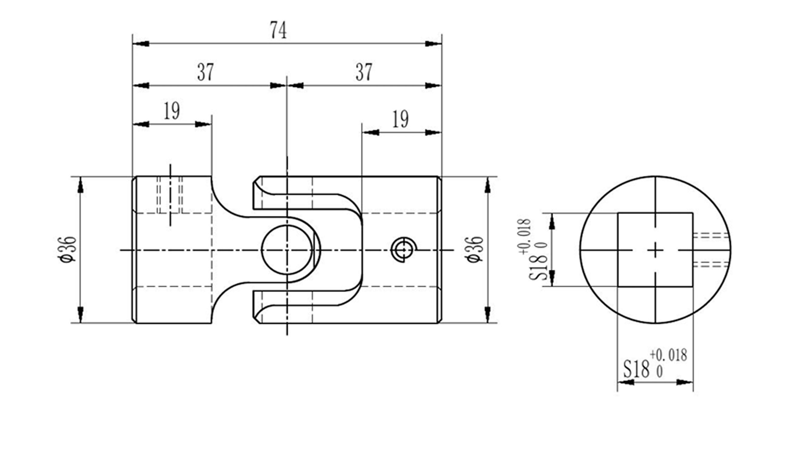Шарнир DIN 808-36-V18-74-EG аналог
