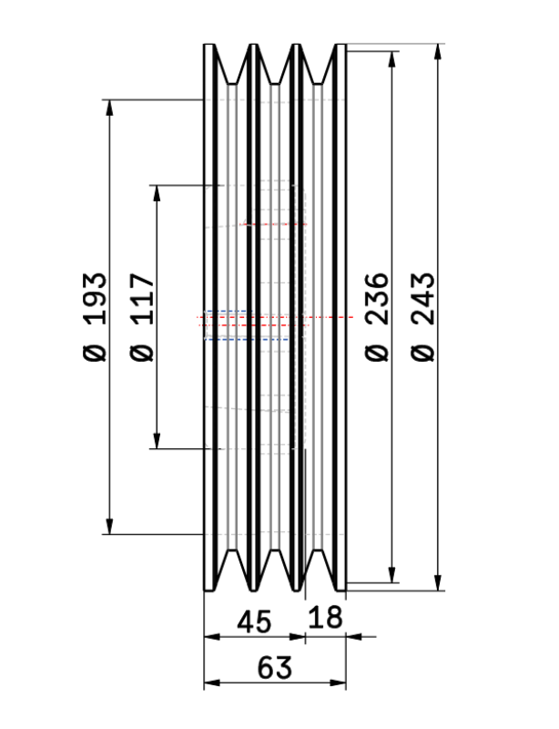 Шкив SPB 236-3 (2517)