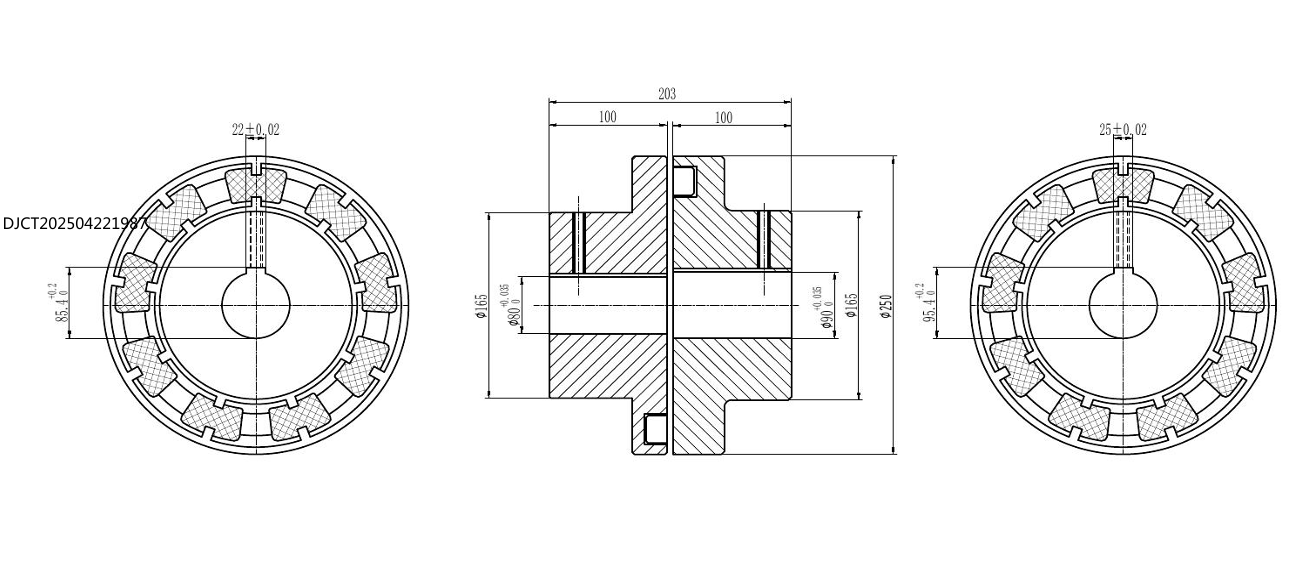 Муфта F-MNE03-D250-d80-e90-L206 N Eupex 250 A B