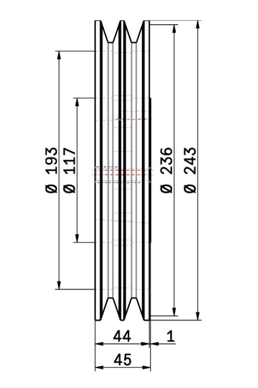 Шкив SPB 236-2 (2517)