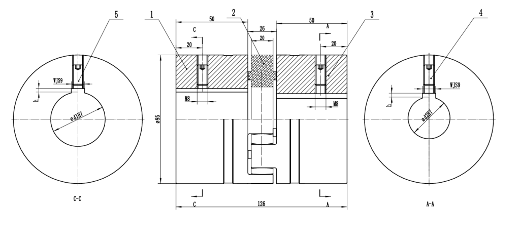 Общий чертеж кулачковой муфты GR 42 Rotex .png Общий чертеж кулачковой муфты GR 42 Rotex .png