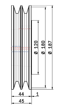 Шкив SPB 180-2 (2517)