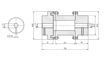 Муфта 180 H DBSE 125 L290 25H7K/25H7K