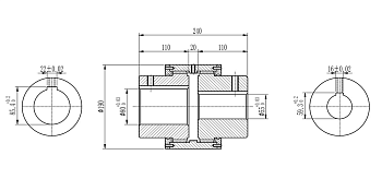 Муфта зубчатая  F-QT001-D190-d55-e80-L245-01