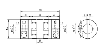 Муфта кулачковая (Rotex 24) 24 GS 98 ShA DKM 112 28H7
