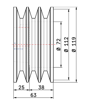 Шкив SPB TB 112/3 1610