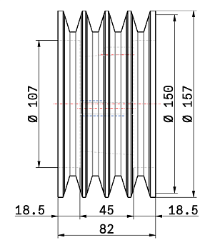 Шкив SPB 150-4 (2517)
