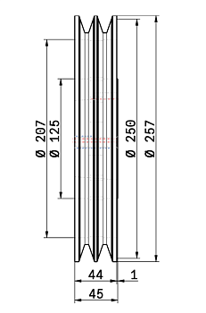 Шкив SPB 250-2 (2517)