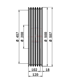 Шкив клиновой SPB 500/6 TB 5050 шкив 500 мм клиновой