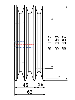 Шкив SPB 150-3 (2517)