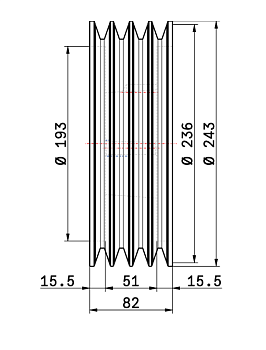Шкив SPB 236-4 (3020)