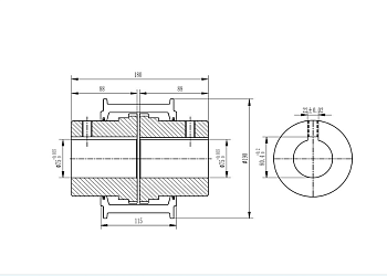 Муфта 1080T 75H7 / 75H7 стальная пружина