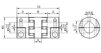Муфта кулачковая (Rotex 24) 24 GS 98 ShA DKM 112 28H7 DB