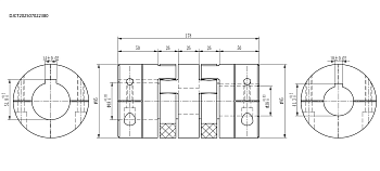 Муфта кулачковая зажимная 2X  95 x L178  98ShA GS St 48H7 / 38 H7k 